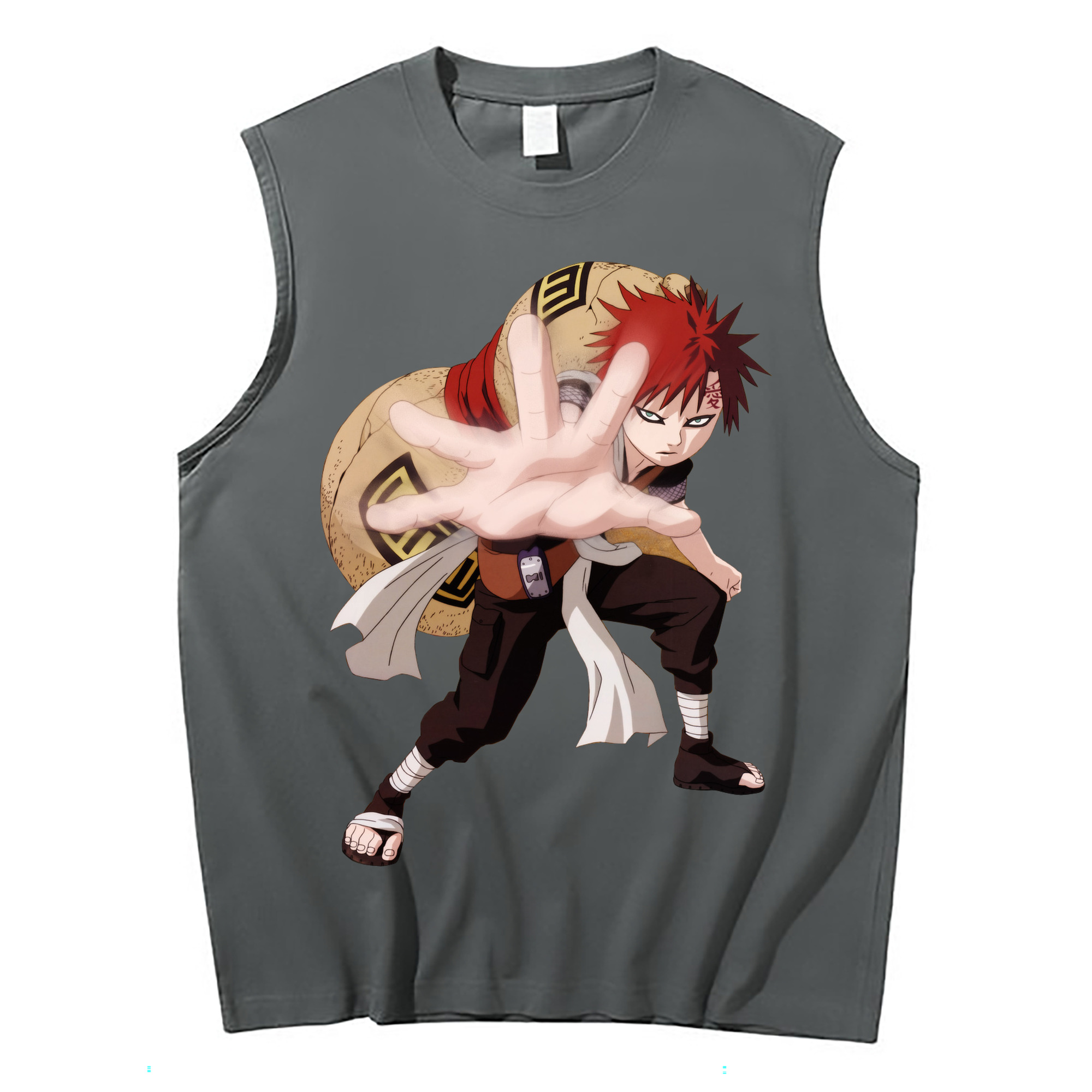 （画像用） NARUTO -ナルト- ガアラ Gaara コットン100％タンクトップ（フロントプリント）